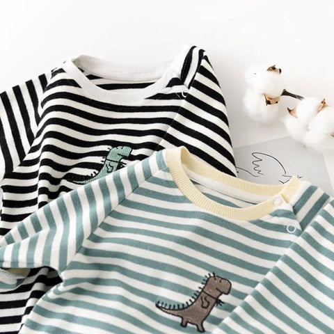 Milancel Striped Romper for Newborns