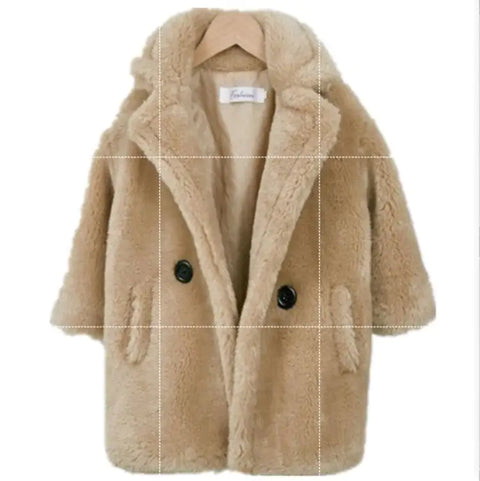 Fur coat for children in autumn and winter