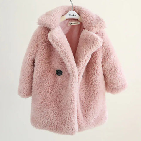 Fur coat for children in autumn and winter