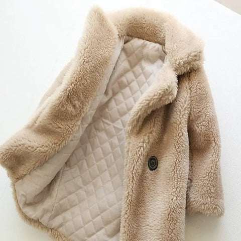 Fur coat for children in autumn and winter
