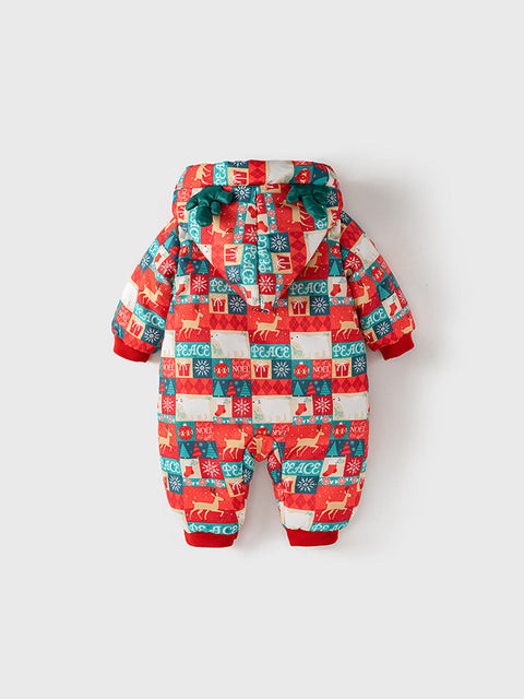 Winter overall for babies with Christmas design