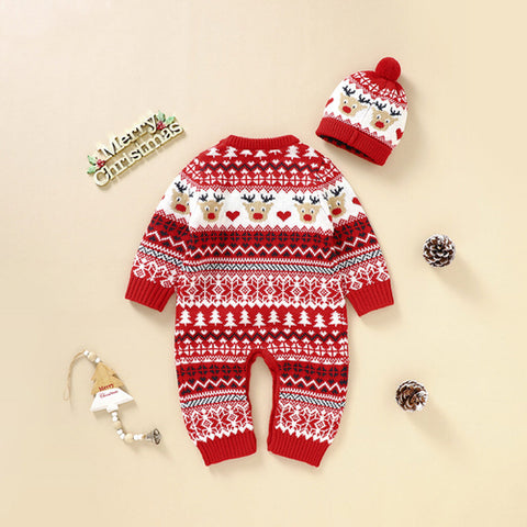 Baby Rompers with Christmas Pattern for Newborns