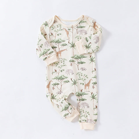 Baby Pajamas Unisex with Animal Pattern - Long Sleeves