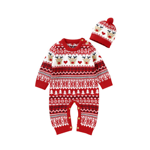 Baby Rompers with Christmas Pattern for Newborns