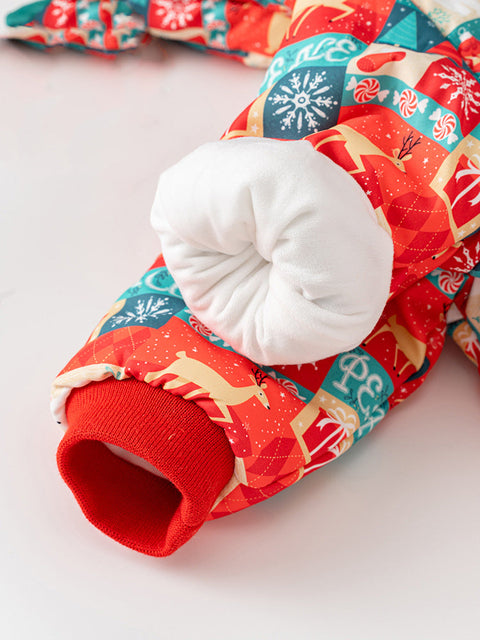 Winter overall for babies with Christmas design