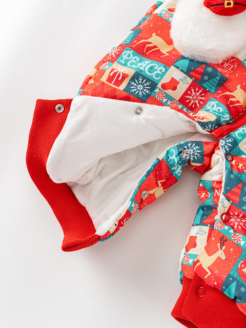 Winter overall for babies with Christmas design