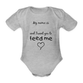 Organic Short-sleeved Baby Bodysuit - heather grey