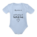 Organic Short-sleeved Baby Bodysuit - sky