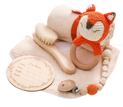 Baby Waschlappen Schnullerketten-GeschenkSet