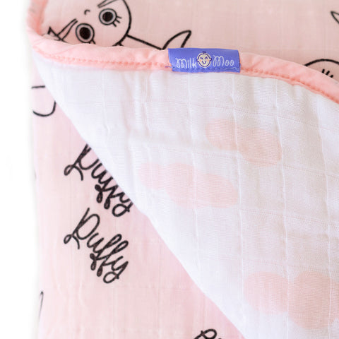 Milk&Moo  Chancin Musselin Flauschige Babydecke, 90x110cm Pink