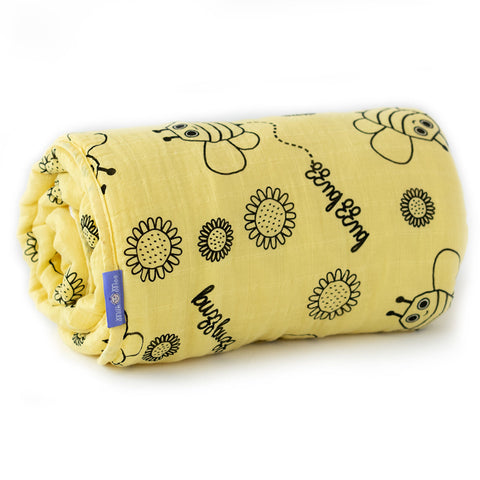 Milk&Moo Buzzy Bee Musselin Flauschige Babydecke 90x110cm
