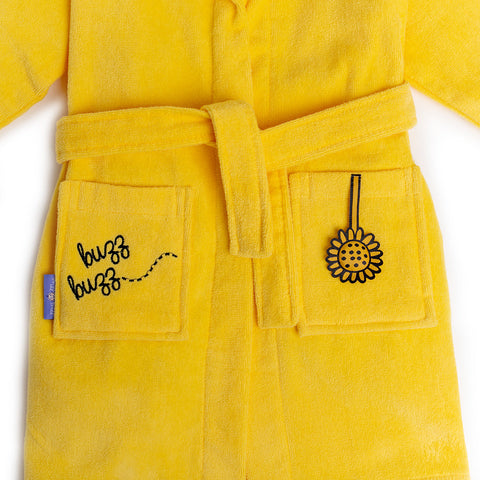 Milk&amp;Moo Buzzy Bee Children's Velvet Bathrobe with Hood