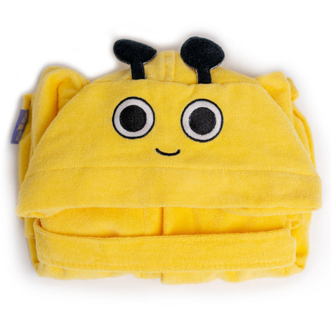 Milk&amp;Moo Buzzy Bee Children's Velvet Bathrobe with Hood