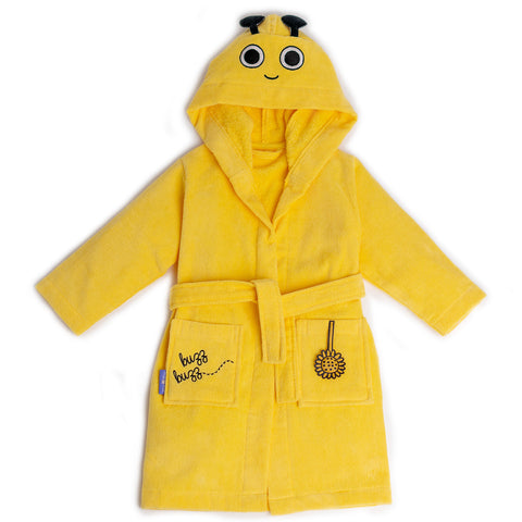 Milk&amp;Moo Buzzy Bee Children's Velvet Bathrobe with Hood