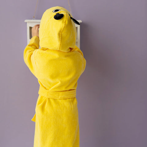 Milk&amp;Moo Buzzy Bee Children's Velvet Bathrobe with Hood