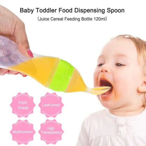 silicone baby bottle with spoon