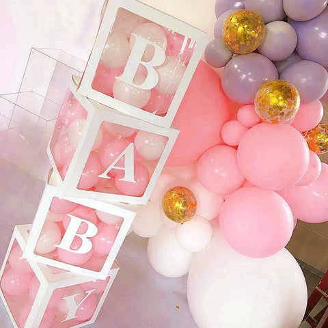 Reveal Ballonbox mit Buchstaben - Kinderparty