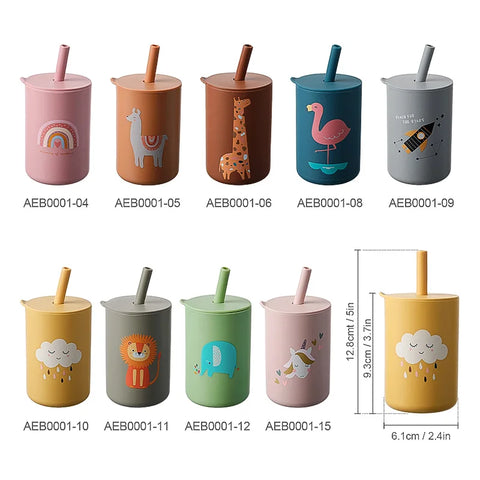 baby feeding cup with straw