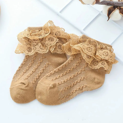 Breathable Ruffle Socks for Girls