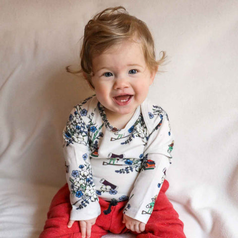 Floral White Baby Onesie-1
