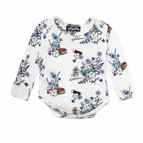 Floral White Baby Onesie-0