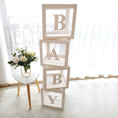 Reveal Ballonbox mit Buchstaben - Kinderparty