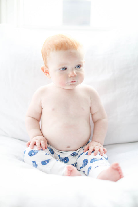 Boo Boo Harem Pants Baby Pants - Blue Whale