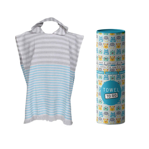 Playa Kids Poncho Towel with Gift Box, Blue