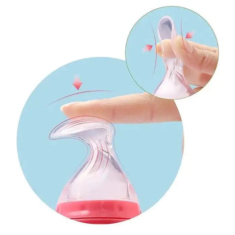 Silikon-Babyflasche mit Löffel