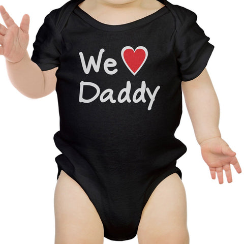 We Love Dad Black Funny Baby-Strampler