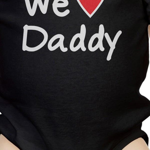 We Love Dad Black Funny Baby-Strampler