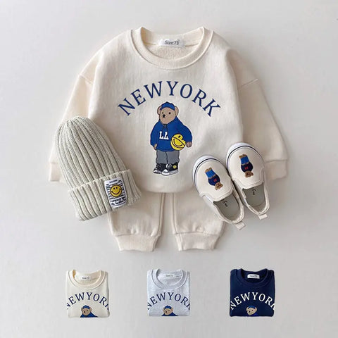 Casual hoodie and pants set for babies