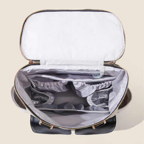 diaper backpack with houndstooth pattern