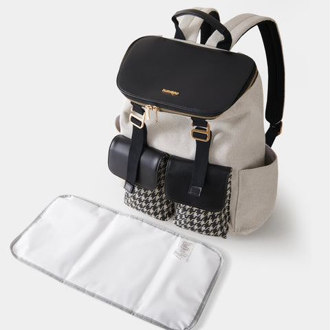 diaper backpack with houndstooth pattern