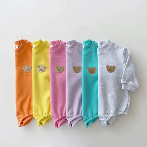 Baby Long Sleeve Bear Sweatshirt Cute Lavender Cotton