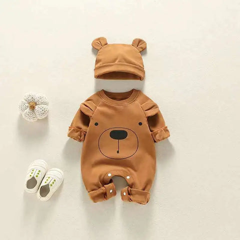 New knitted baby one-piece set for spring and autumn