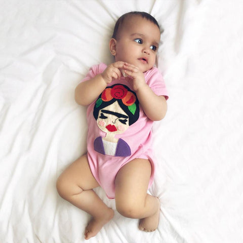 Frida Baby Body - Grey and Pink