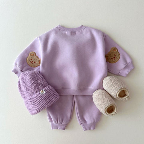 Baby - Kids Unisex Casual with Teddy Bear Pattern and Long Sleeves