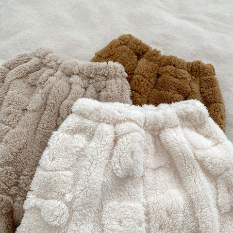 Baby Little Bear Plush Cardigan Combo with Long Pants Winter