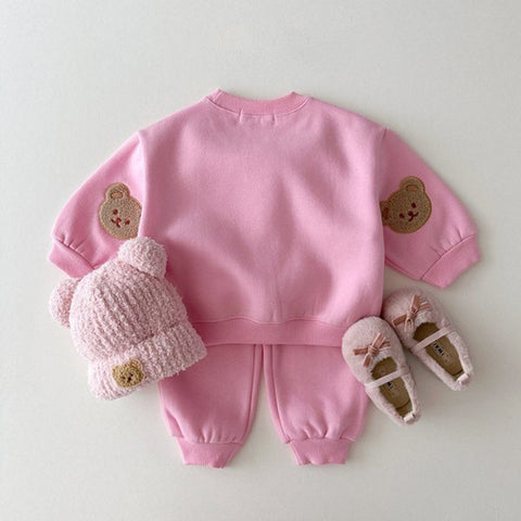 Baby - Kids Unisex Casual with Teddy Bear Pattern and Long Sleeves