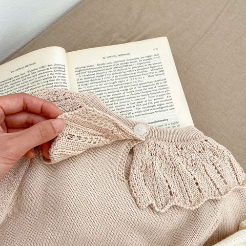 Knitted onesies with autumnal design