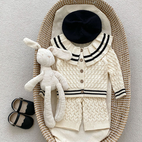 High Quality Handmade Dress Sets for Babies Khaki - Black