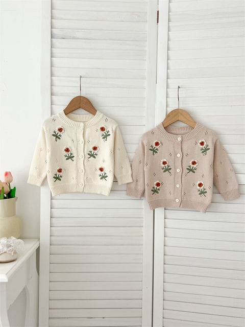 Baby - Kids Girls Sweater with Flowers