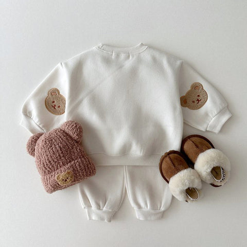 Baby - Kids Unisex Casual with Teddy Bear Pattern and Long Sleeves