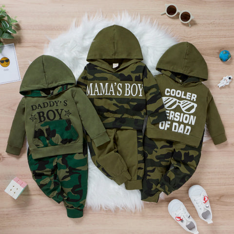 2 Piece Fall Clothing Set, Long Sleeve, Letter Print, Hooded Top and Pants